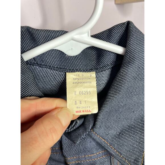 Vintage 80s Unisex Denim Jean Jacket Made in USA Size 4T - Picture 3 of 6